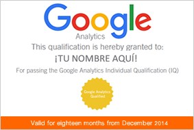 Aumenta las probabilidades de ser contratado con la Certificación en Google Analytics (GAIQ).